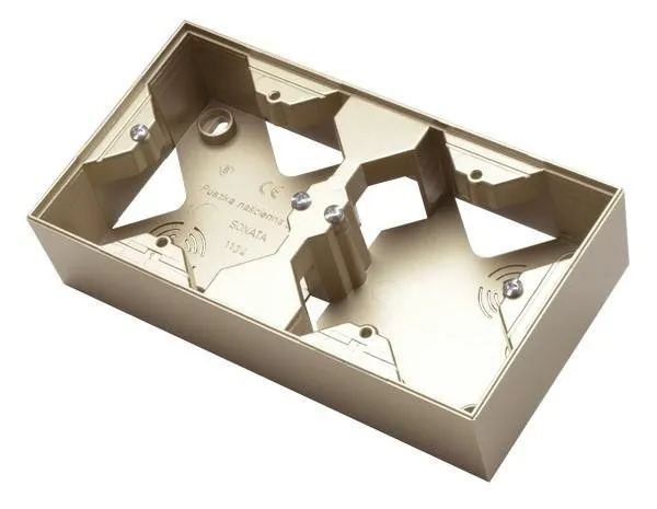 Installationsdose zur Serie SONATA doppelte Champagner goldfarbig Ospel Sonata PNP-2R/39