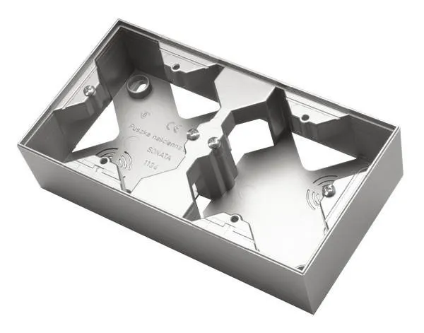 Installationsdose zur Serie SONATA doppelte Silber matt Ospel Sonata PNP-2R/38