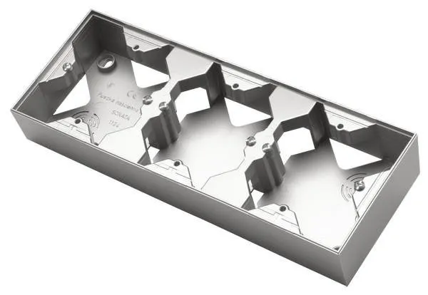 Installationsdose zur Serie SONATA dreifache Silber matt Ospel Sonata PNP-3R/38