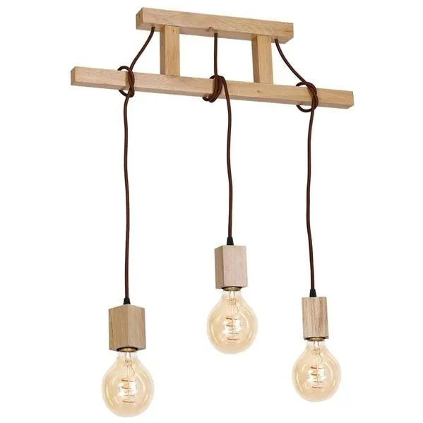 JACK Holz-Pendelleuchte 3x E27 40W Milagro MLP582