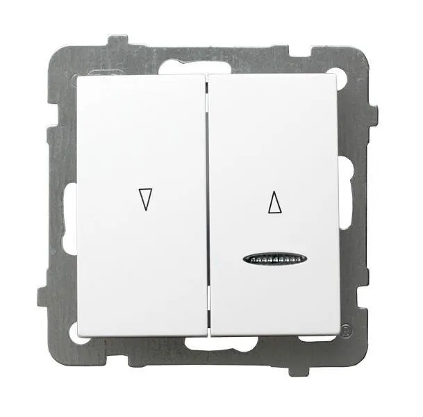 Jalousie Taster mit Hintergrundbeleuchtung orange mit mechanischer Sperre weiss ŁP-7GBS/m/00