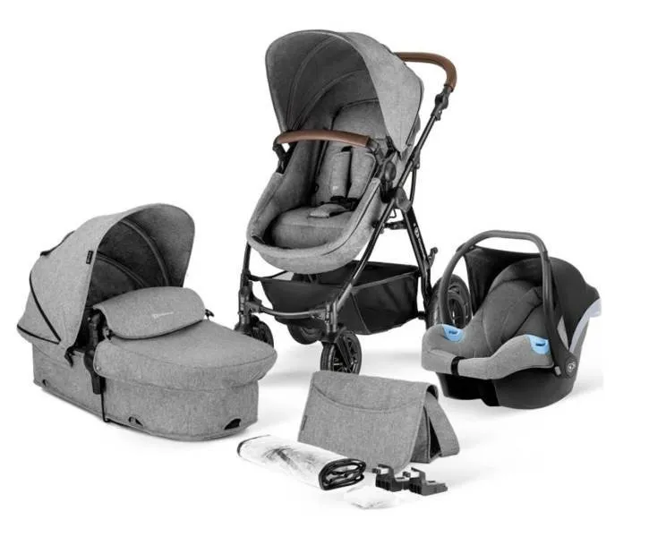 KinderKraft Moov 3-in-1 Mehrzweck-Kinderwagen Grau Melange