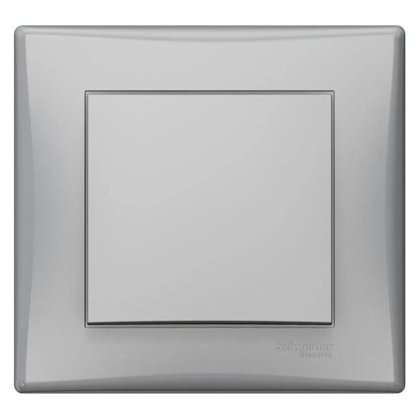 Kreuzschalter Aluminium mit Rahmen Sedna Schneider SDN0500260/SCH