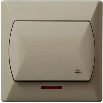 Kreuzschalter mit Hintergrundbeleuchtung orange beige Ospel Akcent ŁP-4AS/01