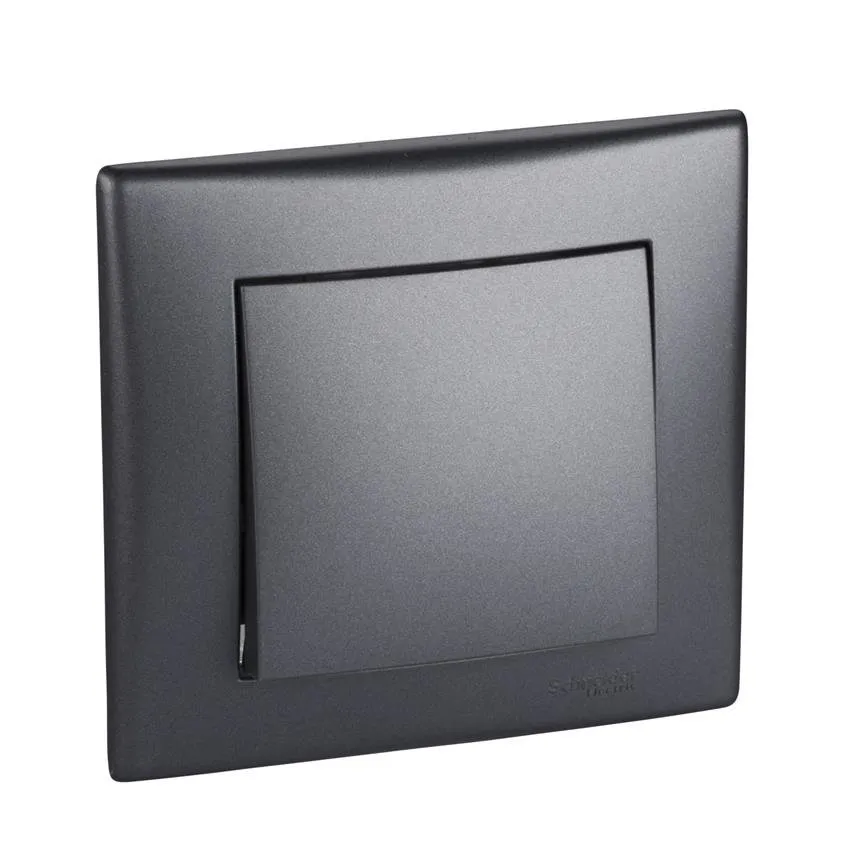 Kreuzschalter mit Rahmen anthrazit Sedna Schneider SDN0500270/SCH