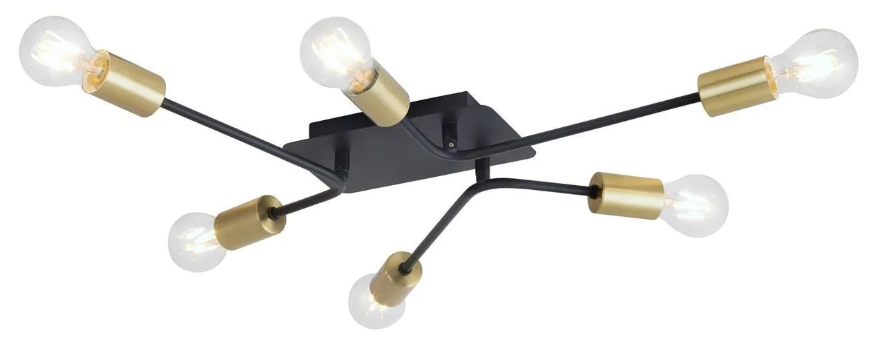 LANNY Deckenleuchte 6xE27 schwarz Rabalux 2103