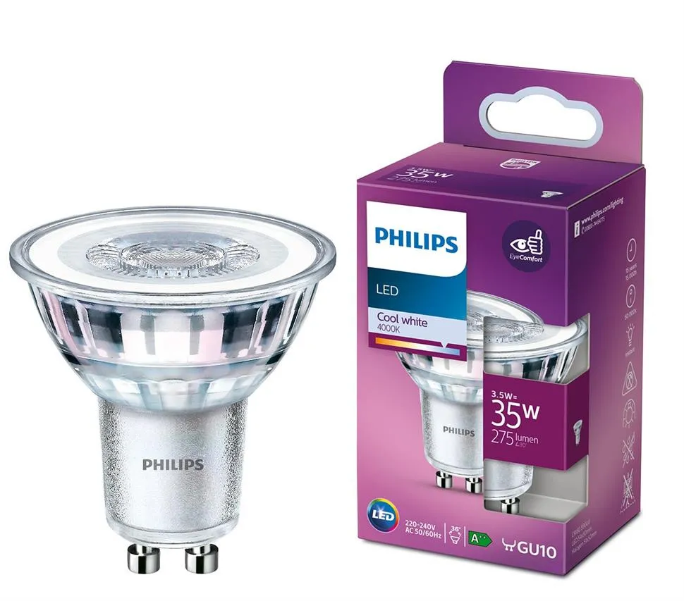 LED-Lampe GU10 3.5W =35W 4000K neutral NW 275lm 36st Philips