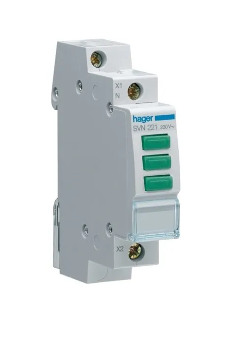 LED Leuchtmelder 3x grün 230V AC Hager SVN221