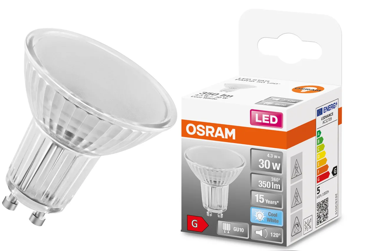 LED-Leuchtmittel ST PAR 16 GU10 4,3 W = 30W 120° 4000K Osram