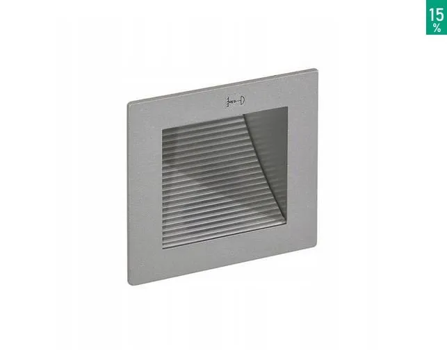 LED Soleo Silber Aluminium quadratische Treppensockellampe Italux DL-E02/SY