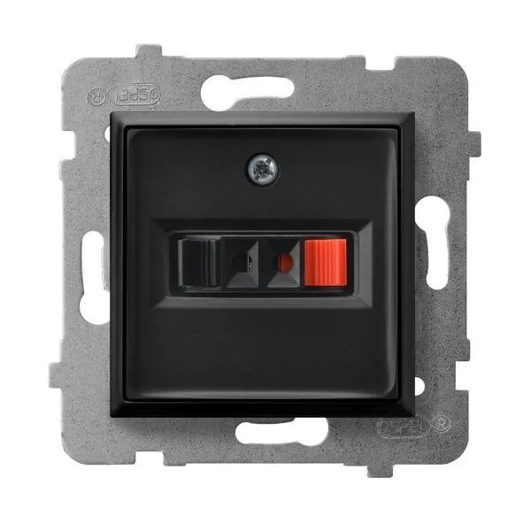 Lautsprecher Steckdose 1-fach schwarz metallic Ospel Aria GG-1U/m/33