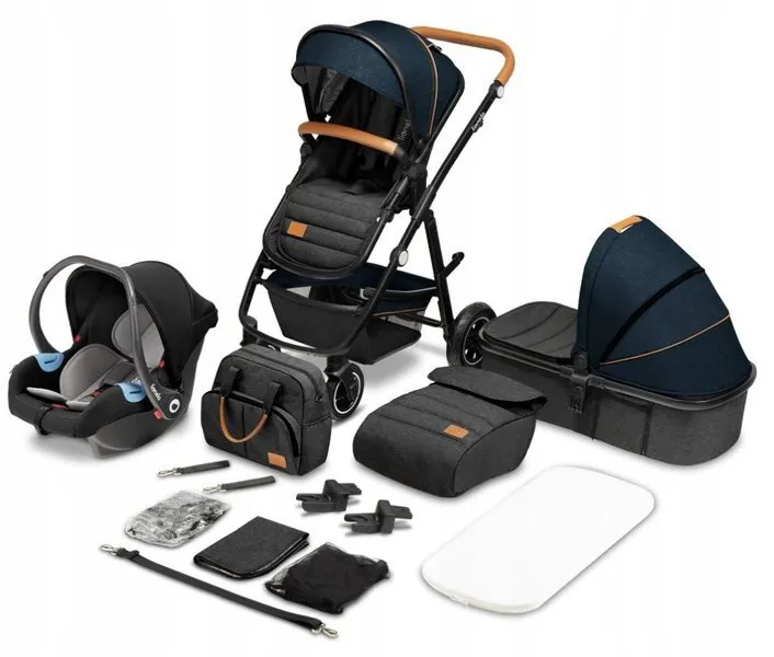 Lionelo Amber 3 in 1 Blue Navy - multifunktionaler Kinderwagen 3 in 1