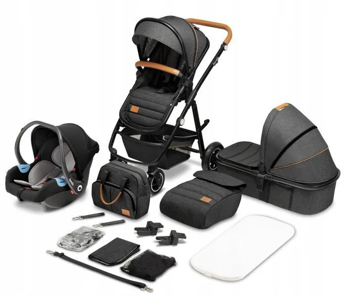Lionelo Amber 3 in 1 Grey Graphite - multifunktionaler Kinderwagen 3 in 1