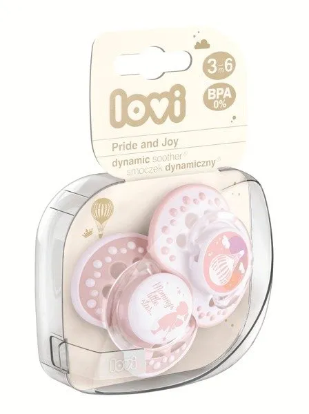 Lovi Dynamic Silikon Schnuller 3-6m 2Stk. 22/845 Stolz&Freude Mädchen