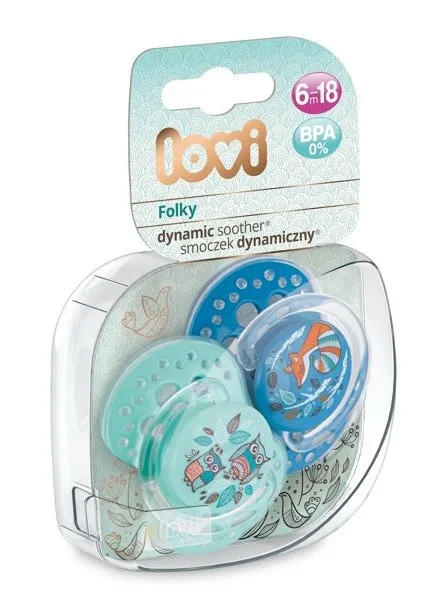 Lovi Dynamic Silikon Schnuller 6-18m 2Stk. 22/843 Folky Junge