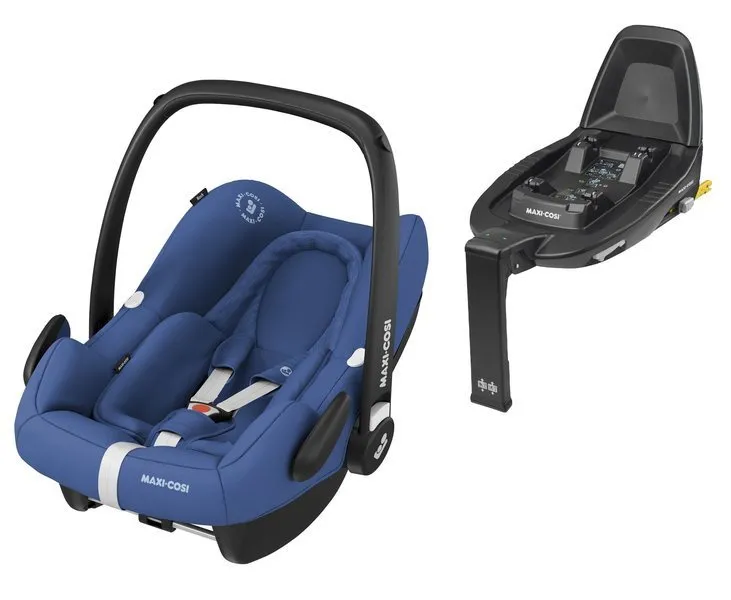 Maxi Cosi Rock I-Size Autositz 0-13 kg + Maxi-Cosi Familie Fix2 Basis Essential Blau