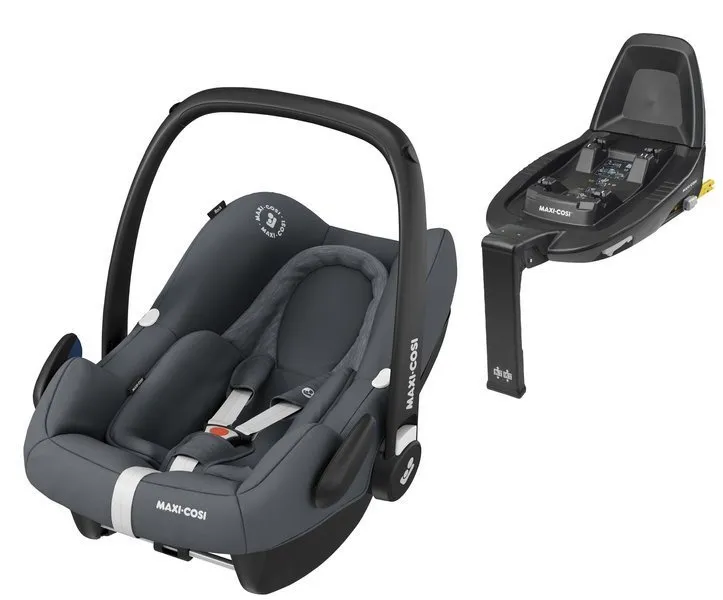 Maxi Cosi Rock I-Size Autositz 0-13 kg + Maxi-Cosi Familie Fix2 Basis Essential Graphit