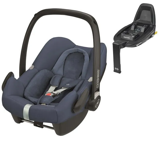 Maxi Cosi Rock I-Size Autositz 0-13 kg + Maxi-Cosi Familie Fix2 Basis Nomad Blau