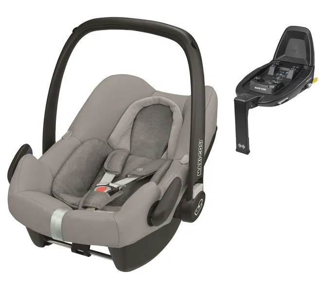 Maxi Cosi Rock I-Size Autositz 0-13 kg + Maxi-Cosi Familie Fix2 Basis Nomad Grau