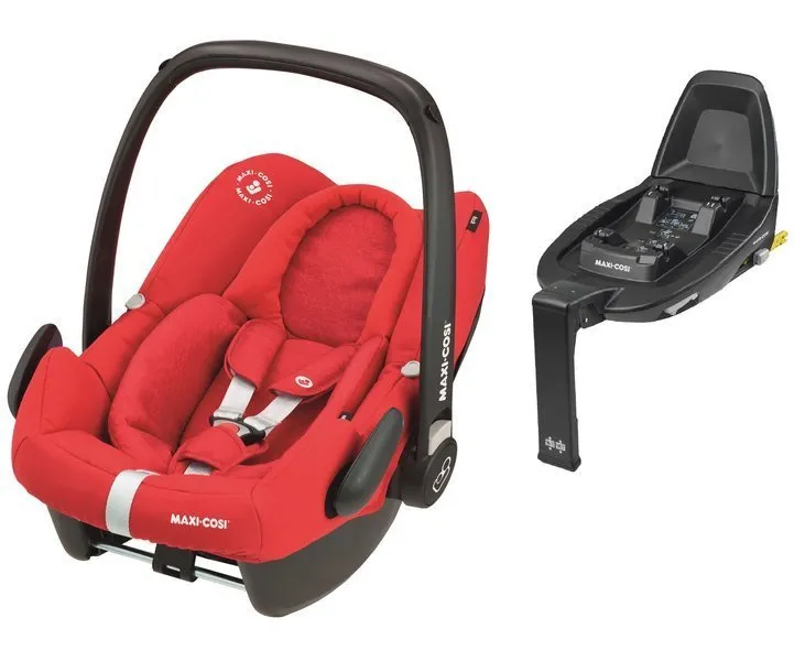 Maxi Cosi Rock I-Size Autositz 0-13 kg + Maxi-Cosi Familie Fix2 Basis Nomad Rot