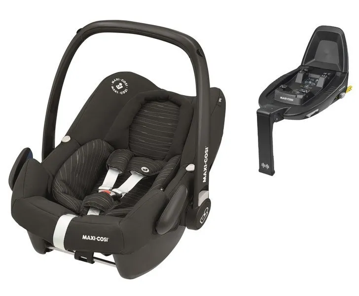 Maxi Cosi Rock I-Size Autositz 0-13 kg + Maxi-Cosi Familie Fix2 Basis Scribble Schwarz