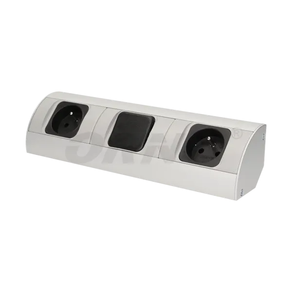 Möbelsteckdose mit Schalter 2x2P+Z, Orno OR-AE-1304