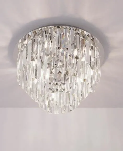 Monaco plafond 9xG9 runde Glaskristalle C0136 Maxlight