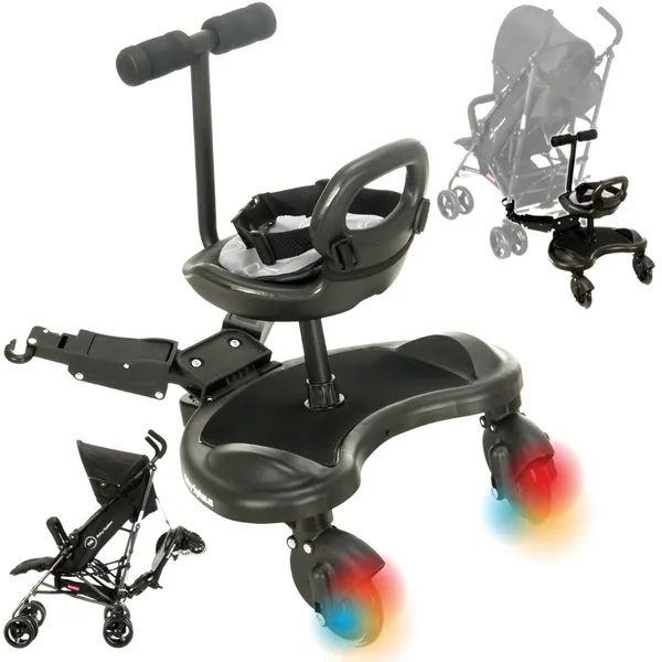 Mr Buggy Kinderwagen Plattform Zubehör mit Sitz LED Räder