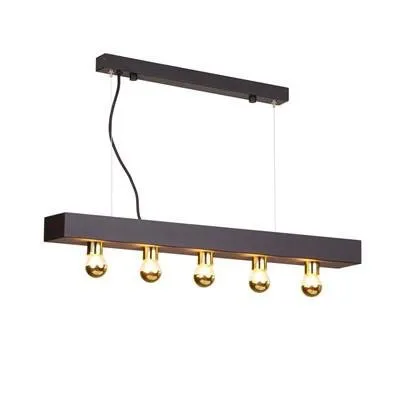 PHOENIX Pendelleuchte gold, schwarz 5x E14 40W IP20 Milagro