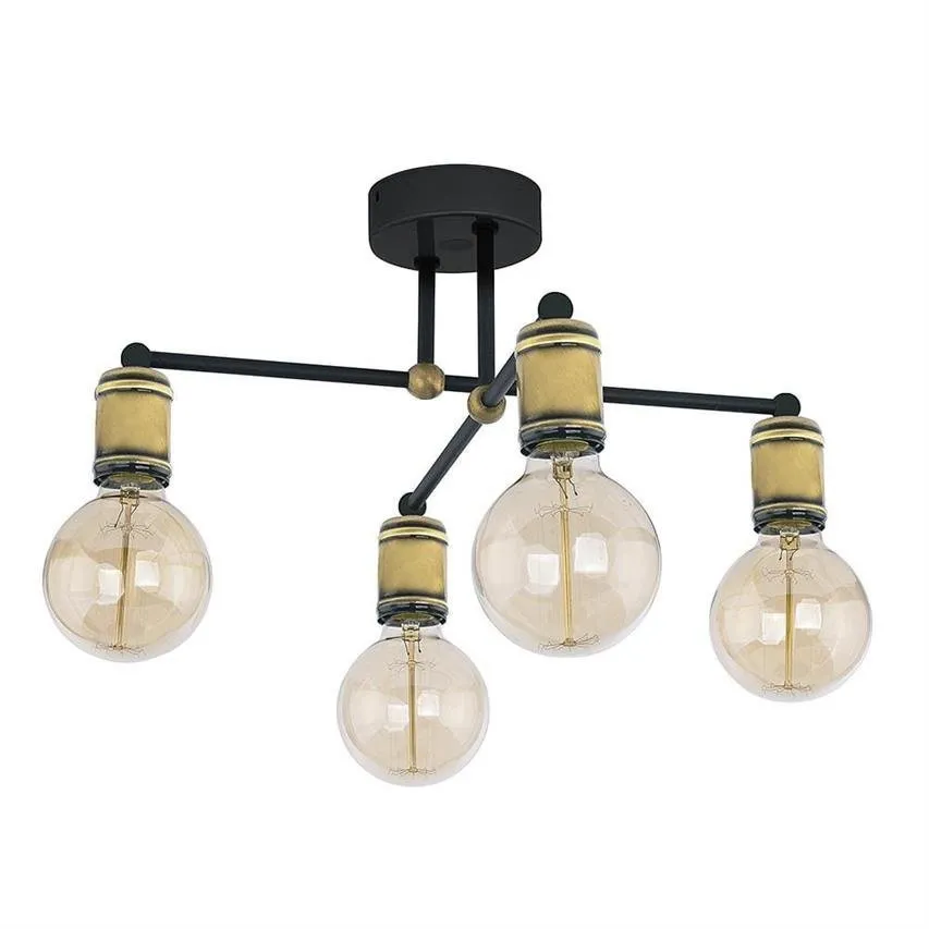 RETRO schwarz 4x E27 60W Pendelleuchte 1904 TK Lighting