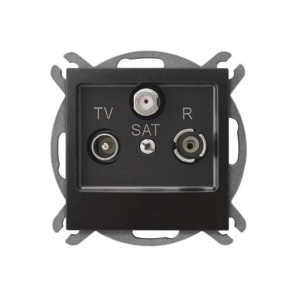 RTV-SAT Endsteckdose Anthrazit Ospel Impression GPA-YS/m/50