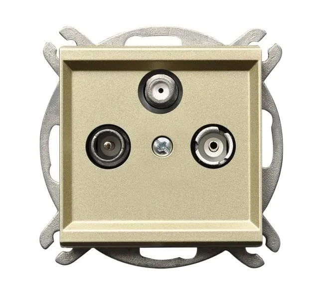 RTV-SAT Endsteckdose Champagner goldfarbig Ospel Sonata GPA-RS/m/39