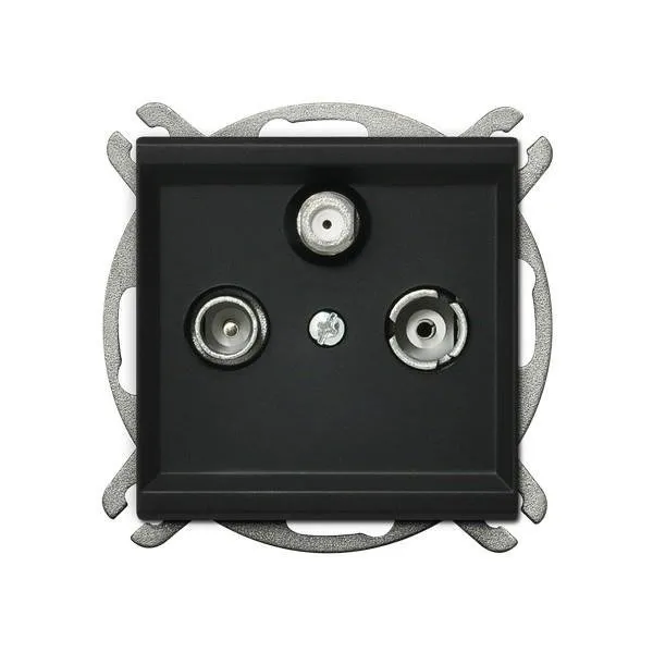 RTV-SAT Endsteckdose schwarz metallic Ospel Sonata GPA-RS/m/33