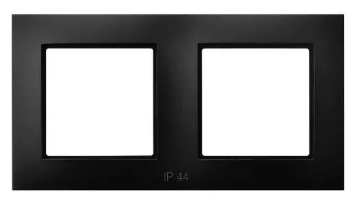 Rahmen 2-fach für Steckdose IP-44 schwarz metallic Ospel Aria RH-2U/33