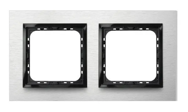 Rahmen 2-fach gebürstetes Aluminium Ospel Impression R-2YAC/62/25