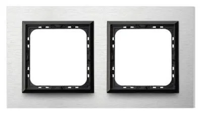 Rahmen 2-fach gebürstetes Aluminium Ospel Sonata R-2RAC/62/25