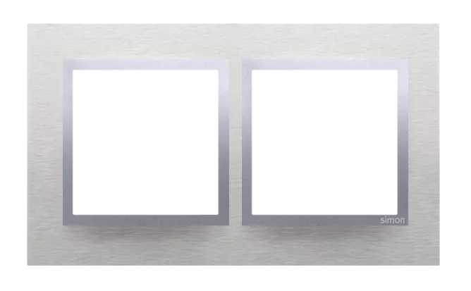 Rahmen 2fach Inox Metall Kontakt Simon 54 Nature DRN2/77