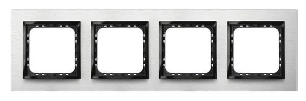 Rahmen 4-fach gebürstetes Aluminium Ospel Impression R-4YAC/62/25