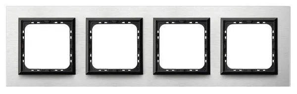 Rahmen 4-fach gebürstetes Aluminium Ospel Sonata R-4RAC/62/25