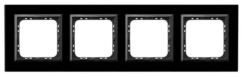 Rahmen 4-fach schwarzes Glas Ospel Sonata R-4RGC/32/25