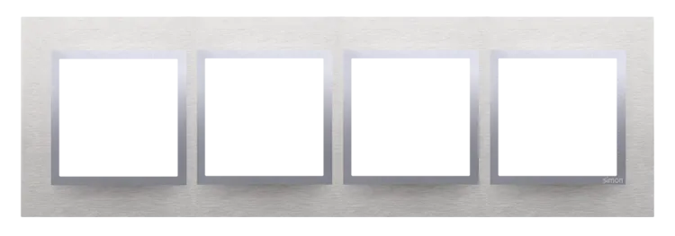 Rahmen 4fach Inox  matt Metall  Kontakt Simon 54 Nature DRN4/77