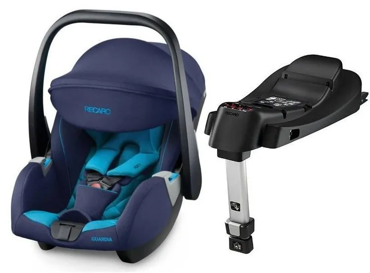 Recaro Guardia Kindersitz 0-13kg + Untergestell Xenonblau