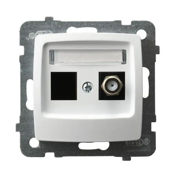 Steckdose Computer-Antenne weiss Ospel Karo GPKA-S/K/m/00