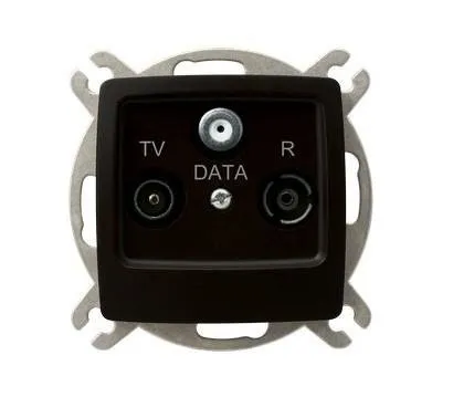 Steckdose RTV-DATA Schokoladen metallic Ospel Karo GPA-SD/m/40