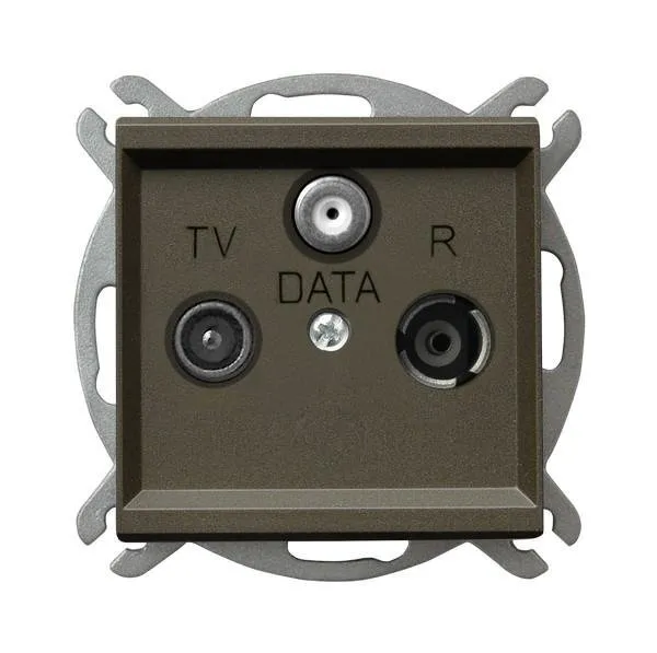 Steckdose RTV-DATA Schokoladen metallic Ospel Sonata GPA-RD/m/40