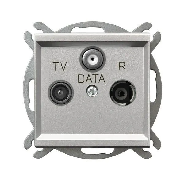 Steckdose RTV-DATA Silber matt Ospel Sonata GPA-RD/m/38