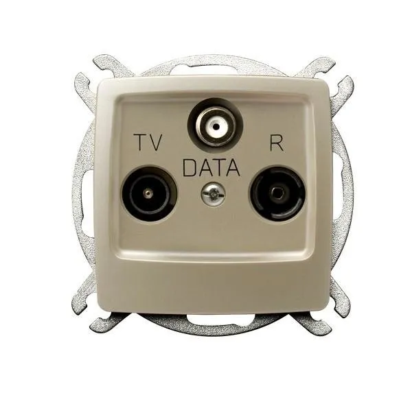 Steckdose RTV-DATA ecru perlmuttfarben Ospel Karo GPA-SD/m/42