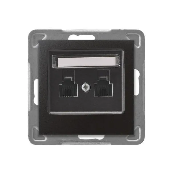 Steckdose telefonisch, doppelte, unabhängige Anthrazit Ospel Impression GPT-2YN/m/50