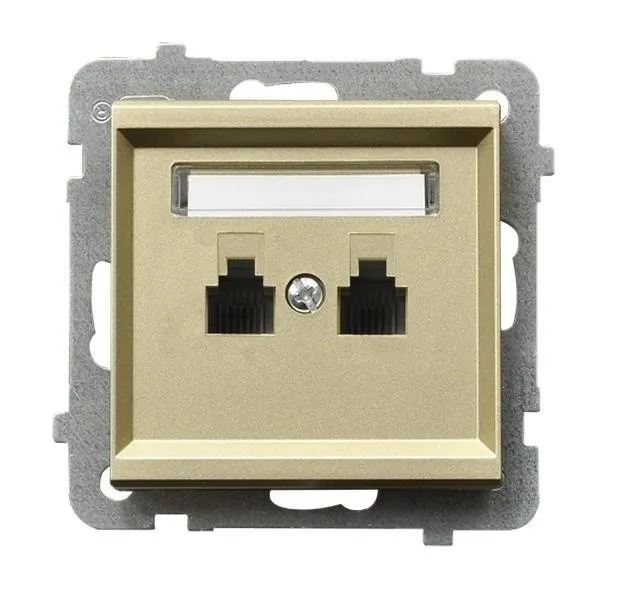 Steckdose telefonisch, doppelte, unabhängige Champagner goldfarbig Ospel Sonata GPT-2RN/m/39