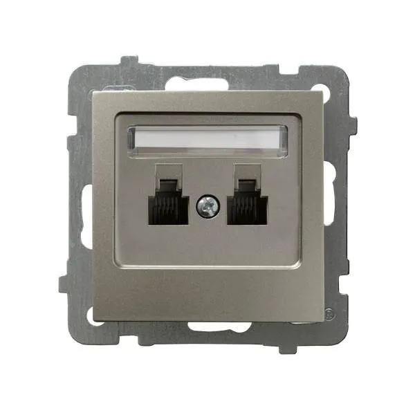 Steckdose telefonisch, doppelte, unabhängige Satin light Ospel As GPT-2GN/m/45